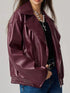 'Dulcinea' Leather Drop Shoulder Jacket - Celes Fashion